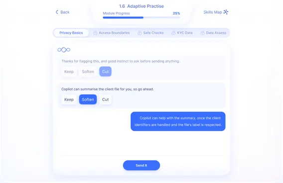Renaissance AI practice scenario and capability dashboard
